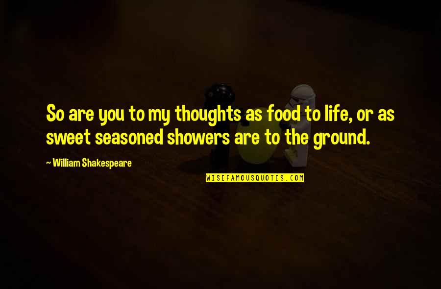 Food Life Quotes By William Shakespeare: So are you to my thoughts as food