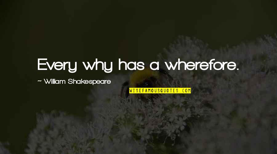 Football Fundamental Quotes By William Shakespeare: Every why has a wherefore.