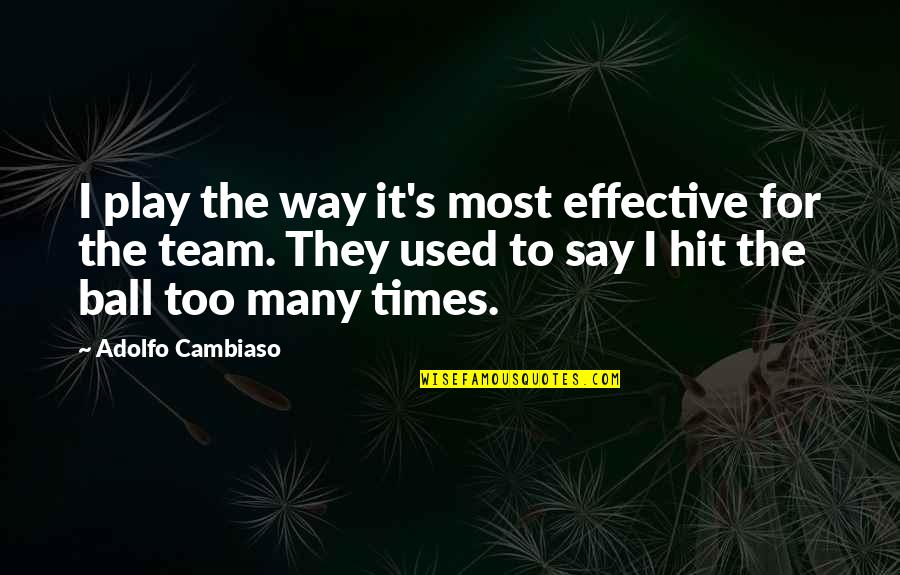 For The Team Quotes By Adolfo Cambiaso: I play the way it's most effective for