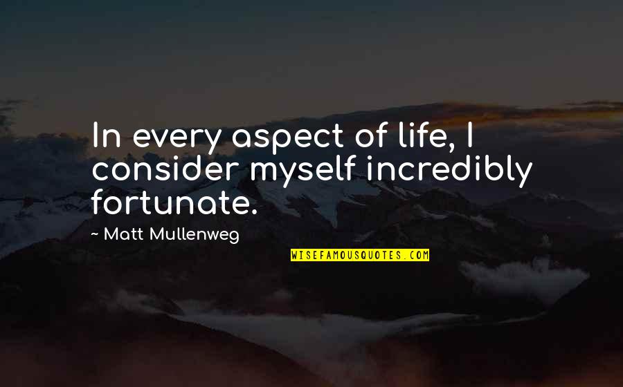 Fortunate Life Quotes By Matt Mullenweg: In every aspect of life, I consider myself