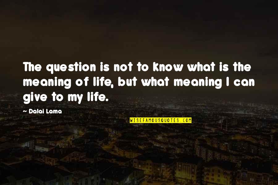 Francois Marie Voltaire Quotes By Dalai Lama: The question is not to know what is