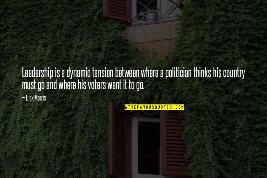 Frank Denver Quotes By Dick Morris: Leadership is a dynamic tension between where a