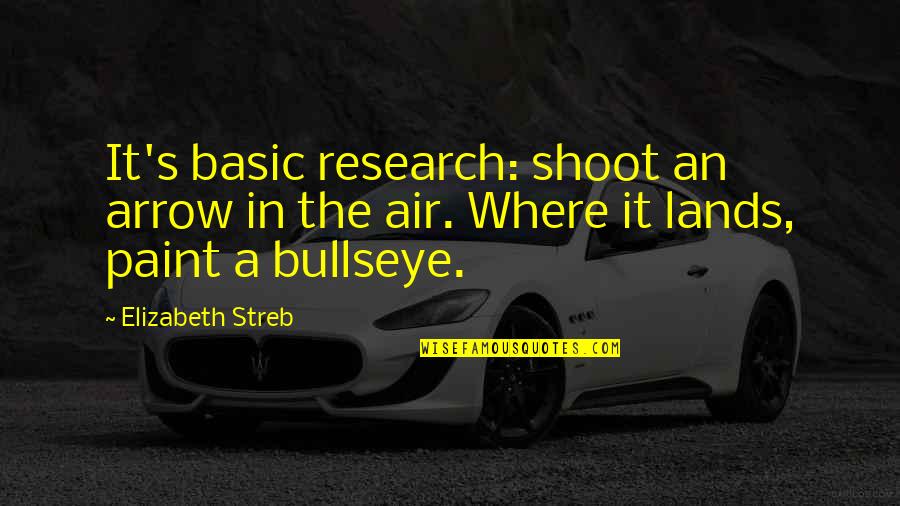 Frank Hubbard Quotes By Elizabeth Streb: It's basic research: shoot an arrow in the