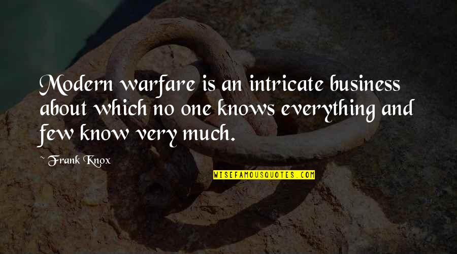 Frank Knox Quotes By Frank Knox: Modern warfare is an intricate business about which