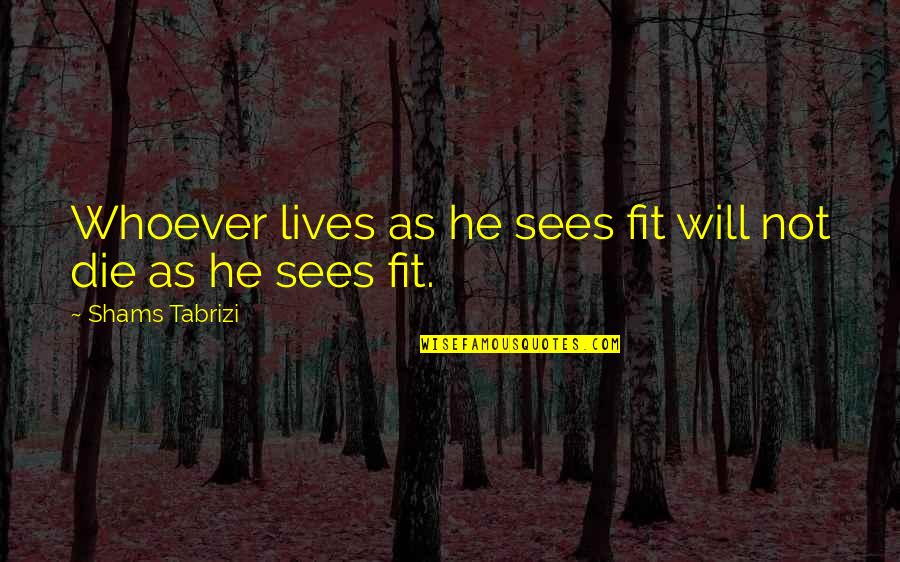 Frank Underwood House Of Cards Quotes By Shams Tabrizi: Whoever lives as he sees fit will not