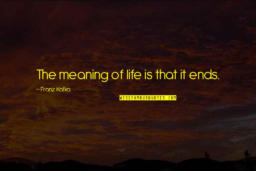 Franz Quotes By Franz Kafka: The meaning of life is that it ends.