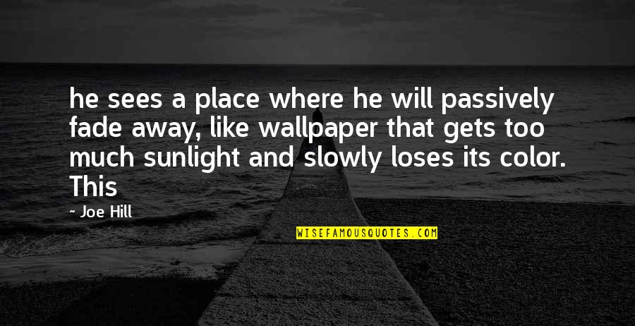 Fraysure Murder Quotes By Joe Hill: he sees a place where he will passively