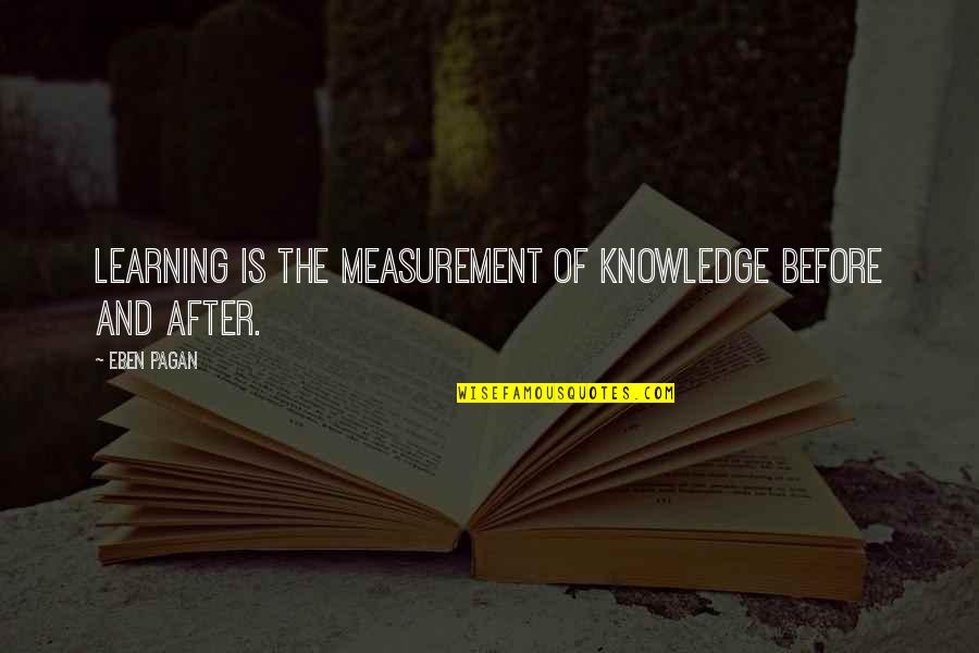 Frenziedly Crossword Quotes By Eben Pagan: Learning is the measurement of knowledge before and