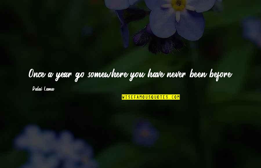 Frichik Quotes By Dalai Lama: Once a year go somewhere you have never