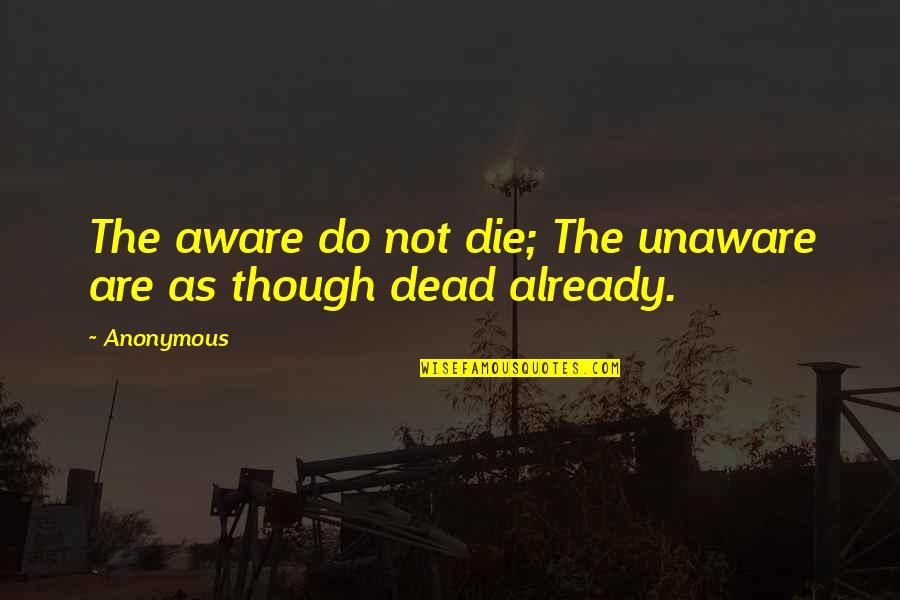 Friday Funday Quotes By Anonymous: The aware do not die; The unaware are