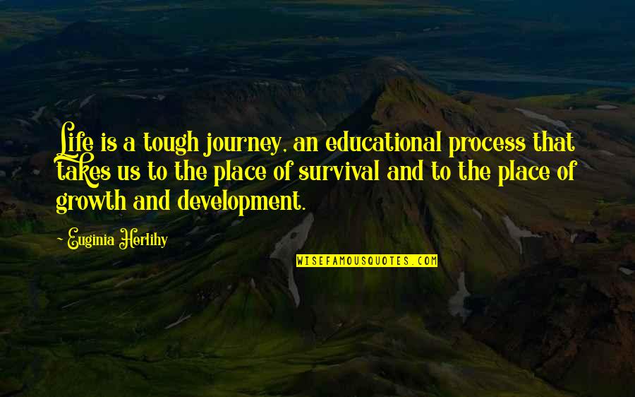 Friend Shifting Quotes By Euginia Herlihy: Life is a tough journey, an educational process