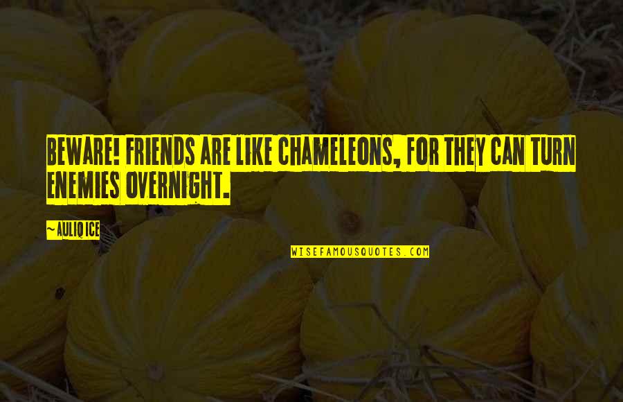 Friends Are For Quotes By Auliq Ice: Beware! Friends are like chameleons, for they can