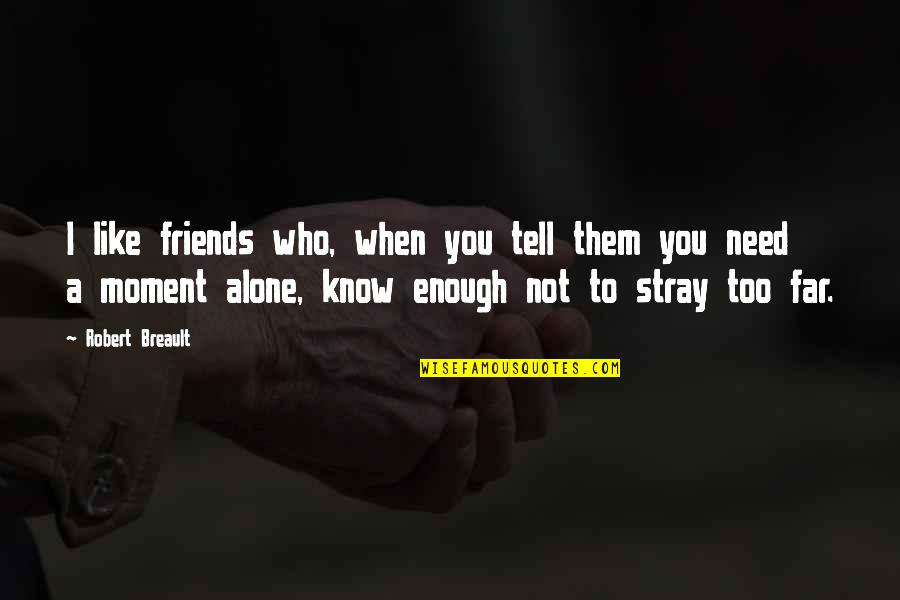 Friends Moments Quotes By Robert Breault: I like friends who, when you tell them