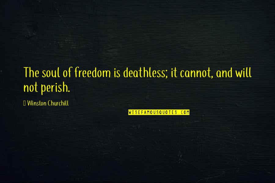 Friends Not Making Time For You Quotes By Winston Churchill: The soul of freedom is deathless; it cannot,