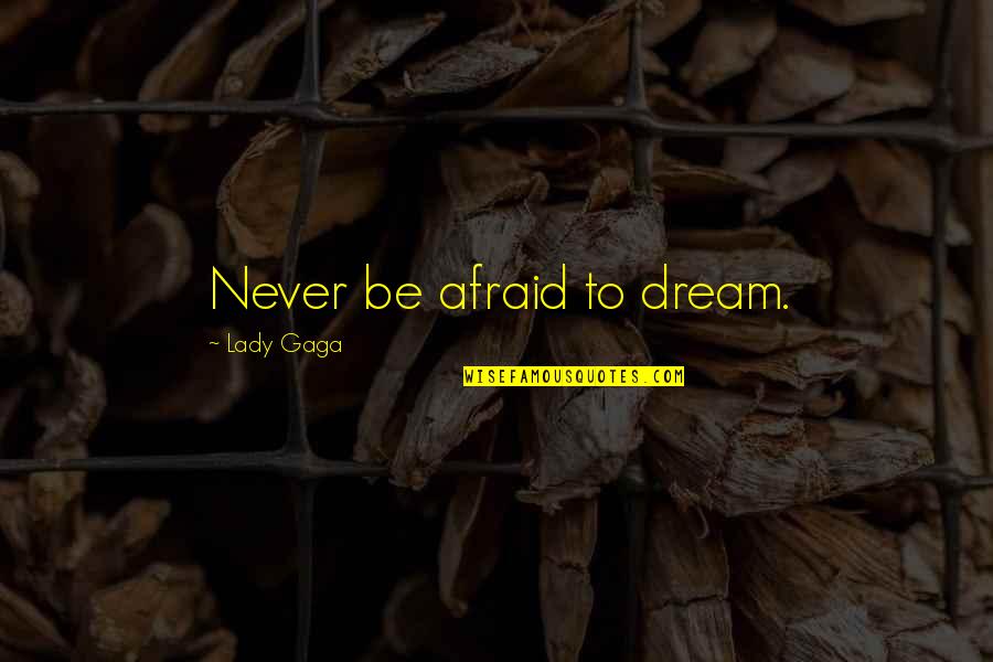 Friends With Same Interests Quotes By Lady Gaga: Never be afraid to dream.