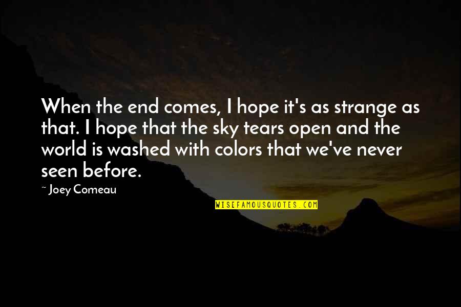 Friends You Never See Quotes By Joey Comeau: When the end comes, I hope it's as