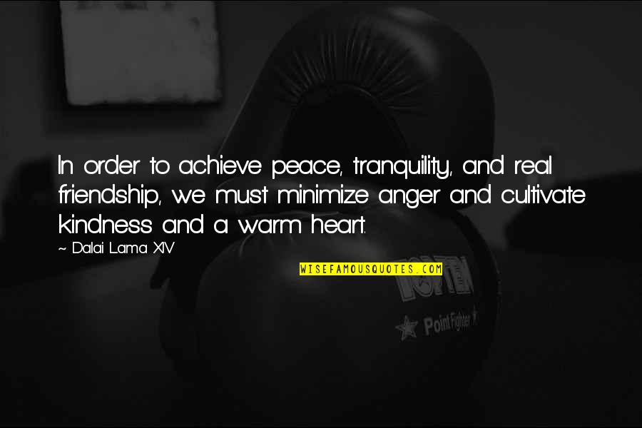 Friendship And Kindness Quotes By Dalai Lama XIV: In order to achieve peace, tranquility, and real