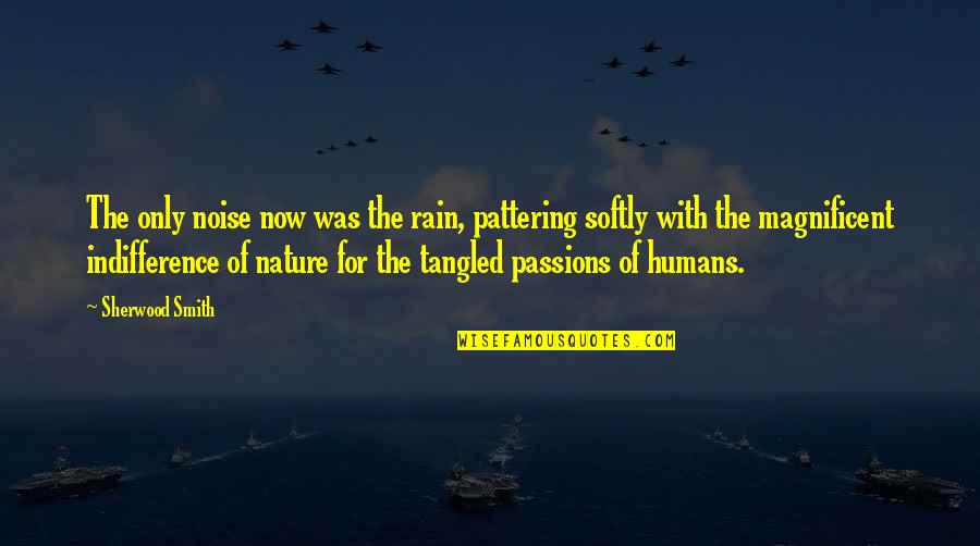 Friendship Is Unnecessary Quotes By Sherwood Smith: The only noise now was the rain, pattering