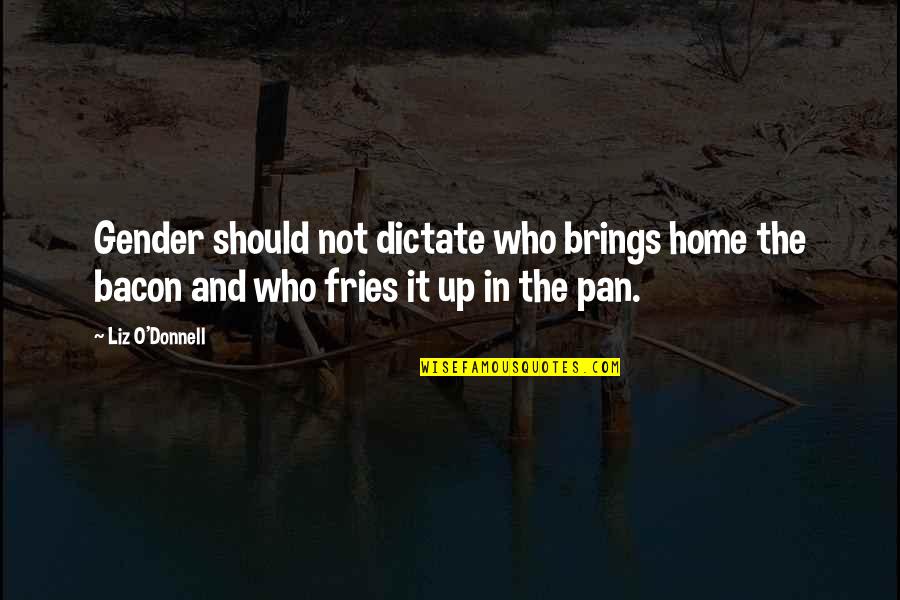 Fries Quotes By Liz O'Donnell: Gender should not dictate who brings home the