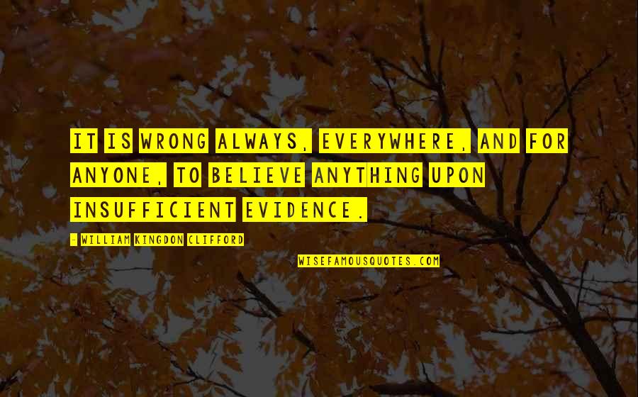 Frivolities Means Quotes By William Kingdon Clifford: It is wrong always, everywhere, and for anyone,