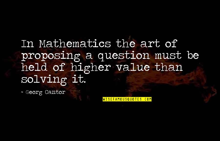 Frunciendo El Quotes By Georg Cantor: In Mathematics the art of proposing a question