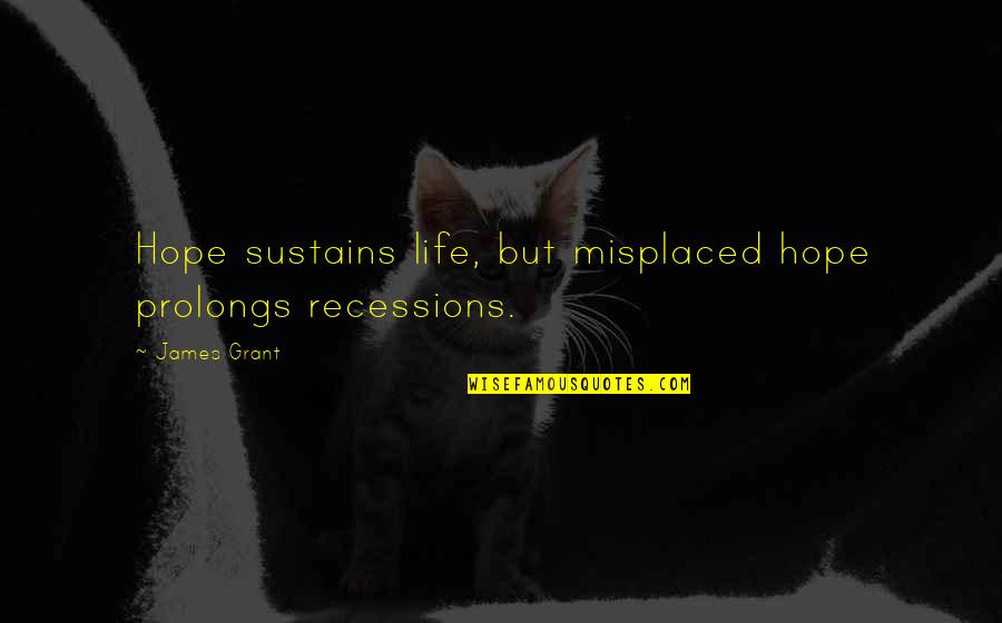 Fuero Sindical Quotes By James Grant: Hope sustains life, but misplaced hope prolongs recessions.