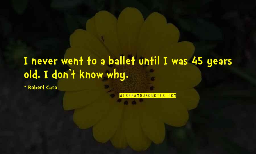 Funny Chicken Egg Quotes By Robert Caro: I never went to a ballet until I