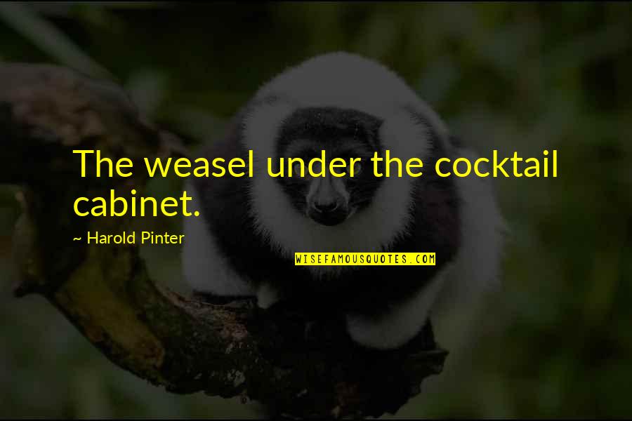 Funny Cocktails Quotes By Harold Pinter: The weasel under the cocktail cabinet.