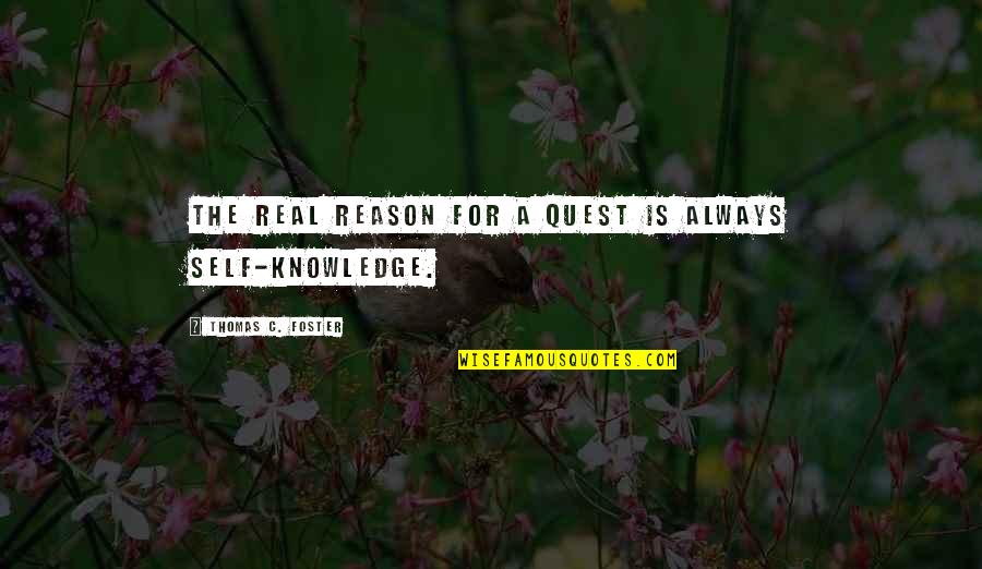 Funny Cutting Grass Quotes By Thomas C. Foster: The real reason for a quest is always