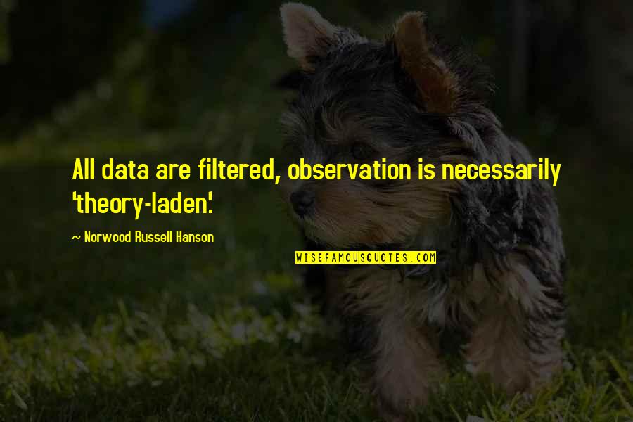 Funny Succulent Quotes By Norwood Russell Hanson: All data are filtered, observation is necessarily 'theory-laden'.