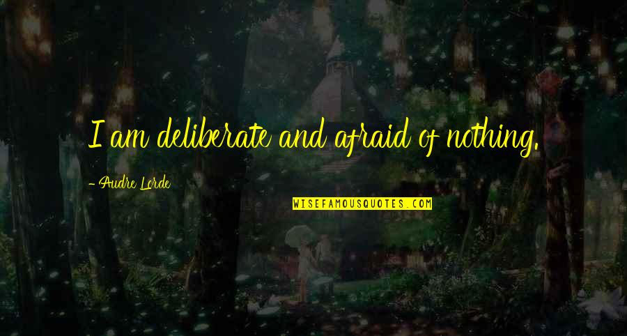 Funny Suspicious Quotes By Audre Lorde: I am deliberate and afraid of nothing.