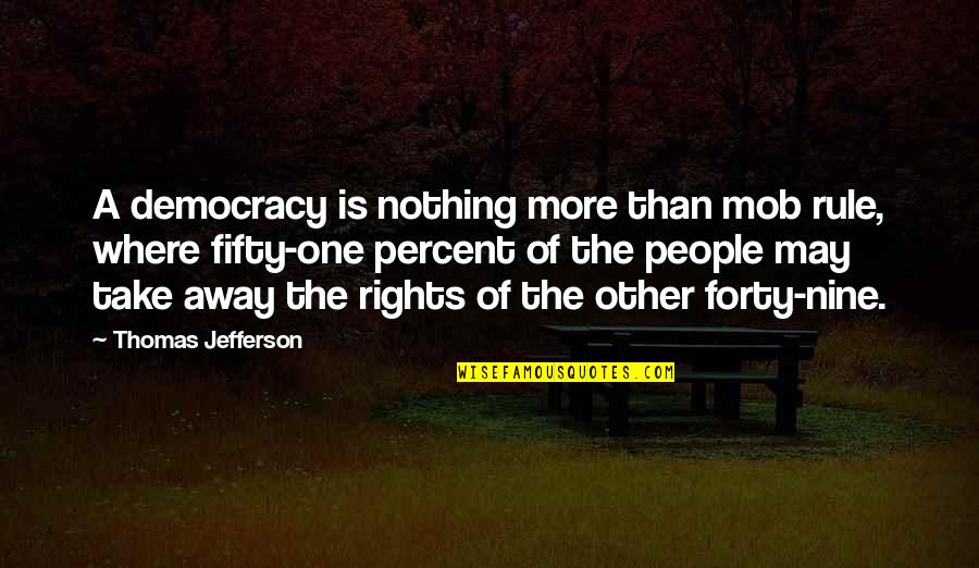 Funny Two Year Old Quotes By Thomas Jefferson: A democracy is nothing more than mob rule,