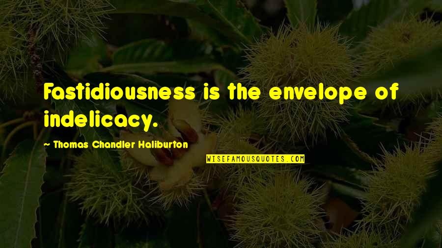 Furbolg Quotes By Thomas Chandler Haliburton: Fastidiousness is the envelope of indelicacy.