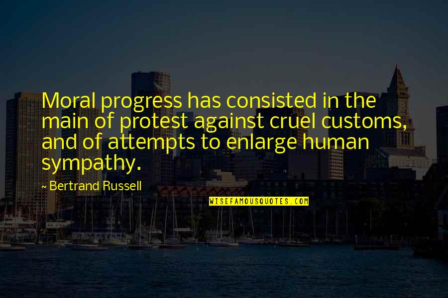 Fuzziness In Eyes Quotes By Bertrand Russell: Moral progress has consisted in the main of