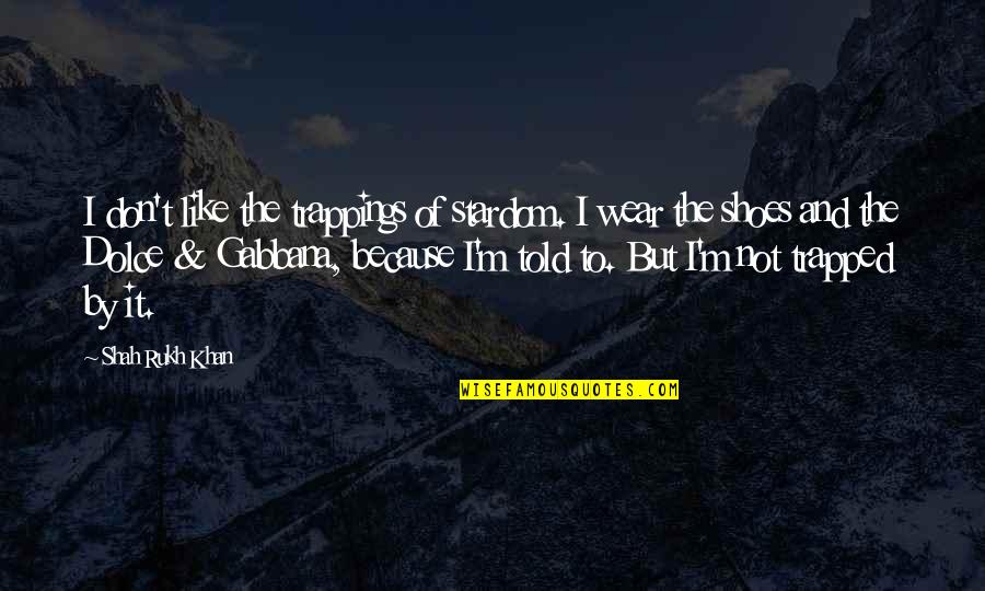 Gabbana Quotes By Shah Rukh Khan: I don't like the trappings of stardom. I