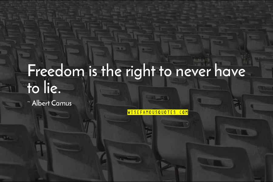 Gaffs Real Estate Quotes By Albert Camus: Freedom is the right to never have to