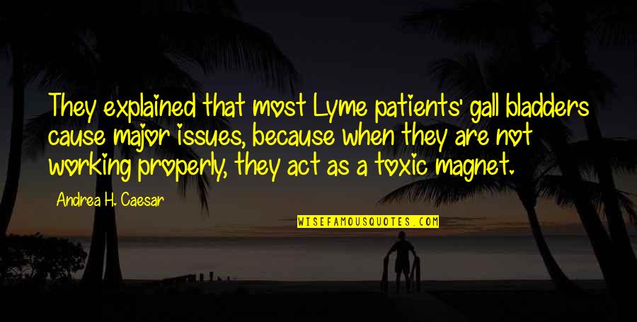 Gall Quotes By Andrea H. Caesar: They explained that most Lyme patients' gall bladders