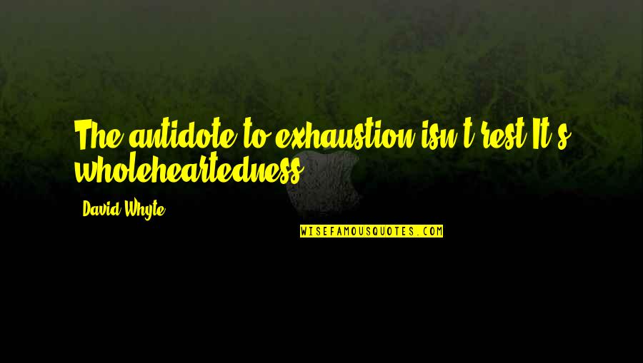 Garabedian Realty Quotes By David Whyte: The antidote to exhaustion isn't rest.It's wholeheartedness.