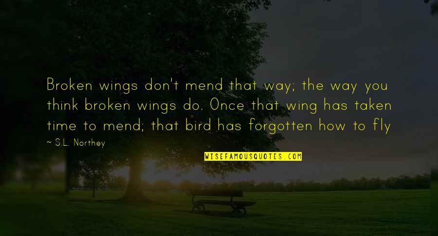 Gardere Quotes By S.L. Northey: Broken wings don't mend that way; the way