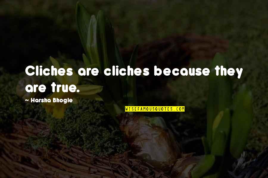 Gatunek Nietoperza Quotes By Harsha Bhogle: Cliches are cliches because they are true.