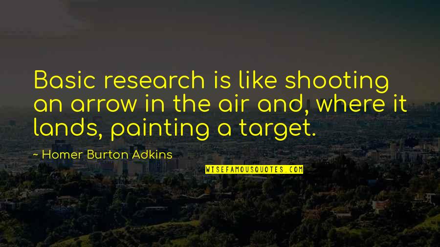 Gauzed Heavy Quotes By Homer Burton Adkins: Basic research is like shooting an arrow in