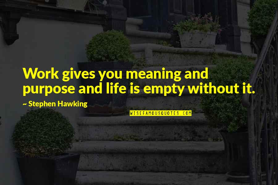 Gaye Holud Quotes By Stephen Hawking: Work gives you meaning and purpose and life