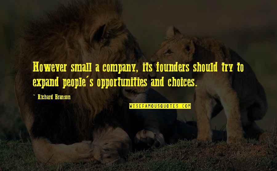 Generon Company Quotes By Richard Branson: However small a company, its founders should try