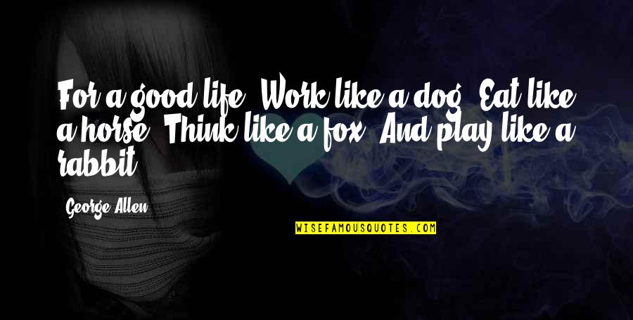 George Fox Quotes By George Allen: For a good life: Work like a dog.