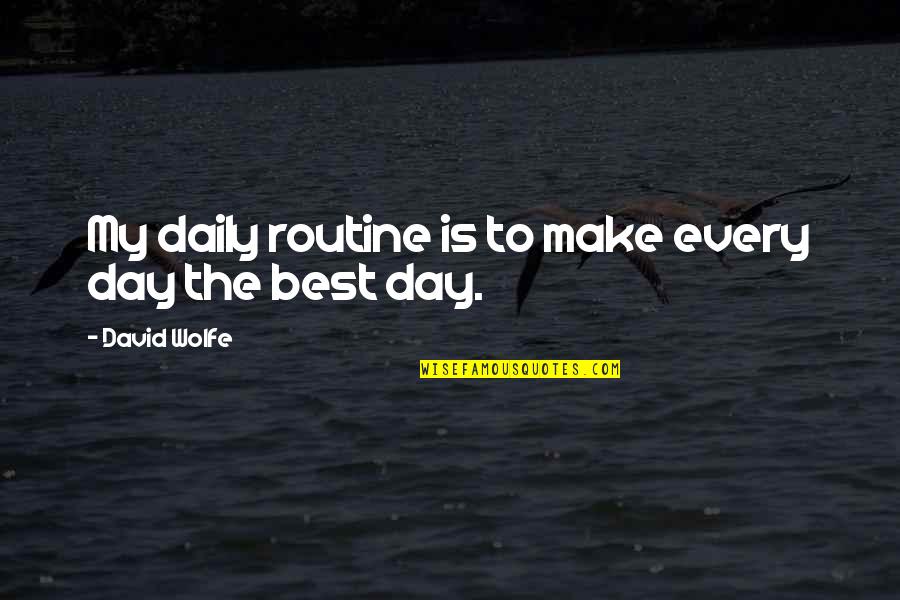 George Siemens Quotes By David Wolfe: My daily routine is to make every day