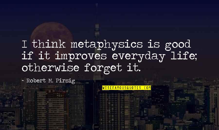 George Stibitz Quotes By Robert M. Pirsig: I think metaphysics is good if it improves