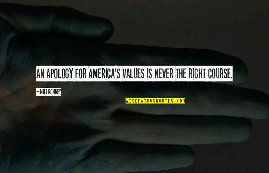 Gesprochenes Quotes By Mitt Romney: An apology for America's values is never the