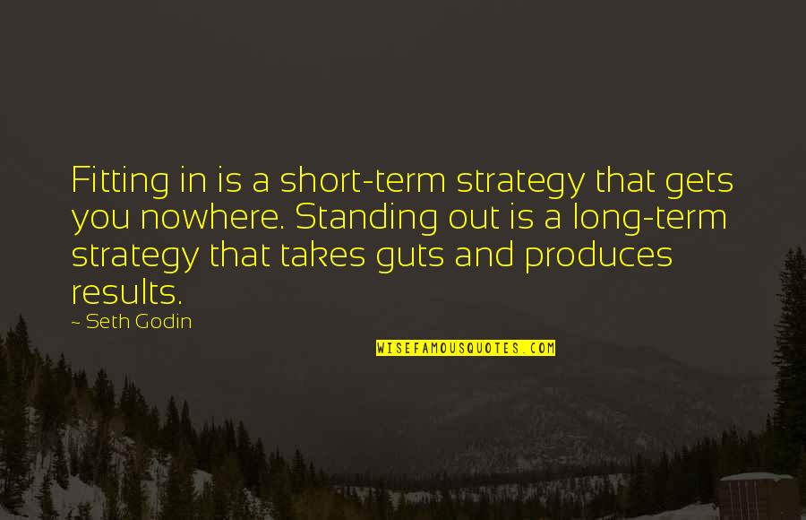 Gets You Nowhere Quotes By Seth Godin: Fitting in is a short-term strategy that gets