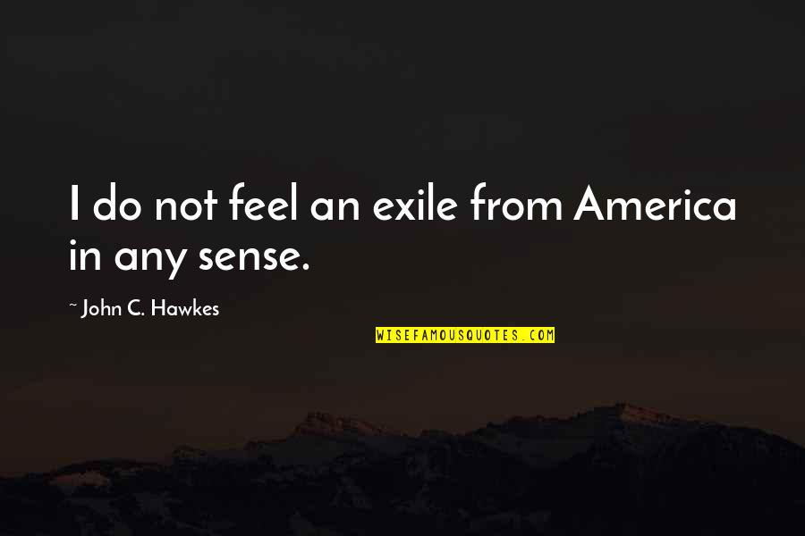 Gettetter Quotes By John C. Hawkes: I do not feel an exile from America