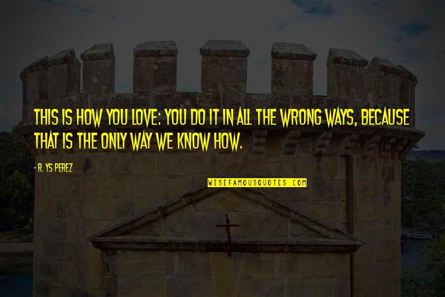 Getting My Day Started Quotes By R. YS Perez: This is how you love: you do it